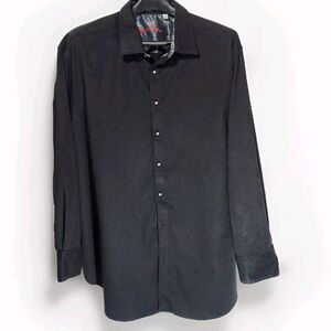 Robert Graham Button Shirt Mens 4XL Black Flip Cuff Geometric‎ Paisley NWT